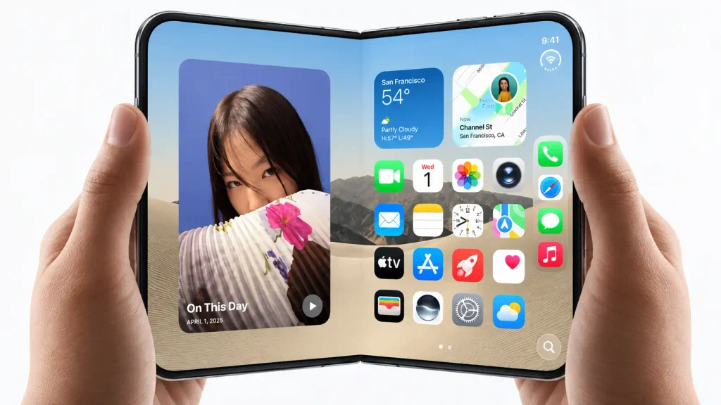  primer iPhone plegable, como sería la interfaz del nuevo modelo lanzado por Apple