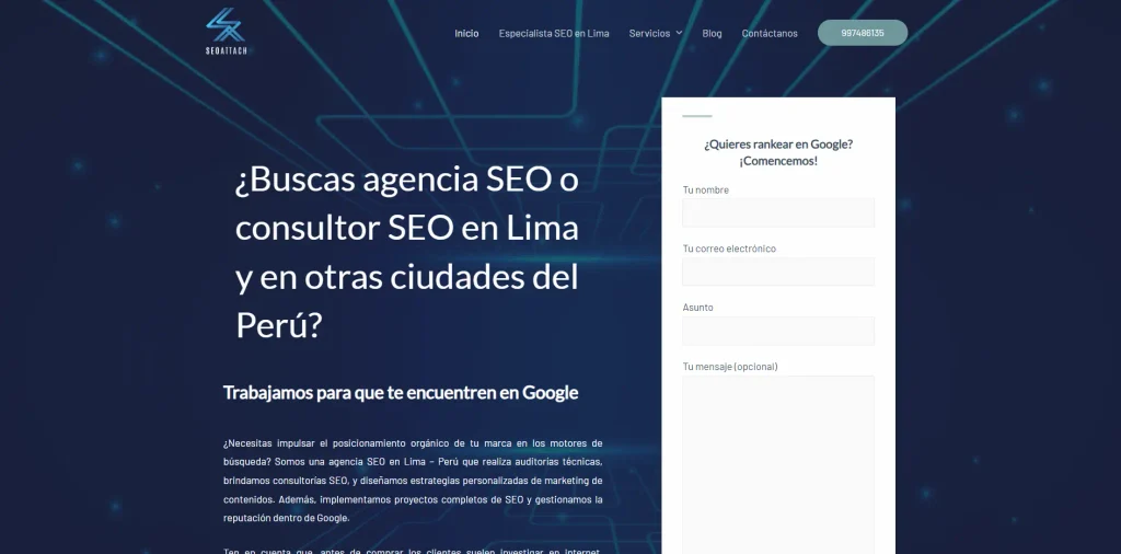 SEOATTACH agencia SEO en Lima con servicios de posicionamiento